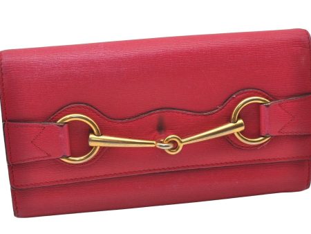 Authentic GUCCI Vintage Horsebit Long Wallet Purse Leather 317734 Pink 2243I Cheap