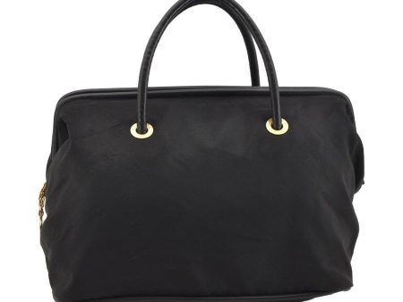 Authentic CELINE Vintage Shoulder Hand Tote Bag Nylon Leather Black 3878I Online Sale