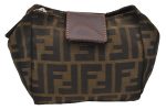 Authentic FENDI Zucca Vintage Pouch Purse Nylon Leather Brown Black 2732I Online