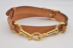 Authentic Louis Vuitton Leather Shoulder Strap Beige 36.4-40.2  LV 3908I For Cheap