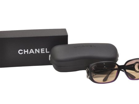 Authentic CHANEL Vintage Sunglasses CoCo Mark Plastic 6014 Purple Box 2489I Supply