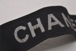 Authentic CHANEL Vintage Logo Arm Band Rubber Black 2762I Hot on Sale