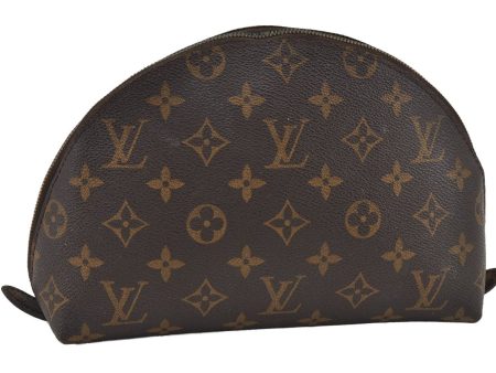 Auth Louis Vuitton Monogram Trousse Demi Ronde 23 Cosmetic Pouch M47520 LV 2992I Fashion