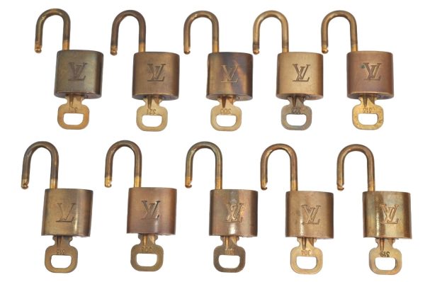 Authentic Louis Vuitton Padlock & Keys 10Set LV K4051 For Cheap