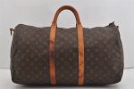 Auth Louis Vuitton Monogram Keepall Bandouliere 50 Boston Bag Old Model LV 0777I For Cheap