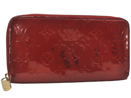 Authentic Louis Vuitton Vernis Zippy Wallet Long Purse Red M91981 LV 2223I Online Sale