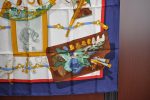 Authentic HERMES Carre 90 Scarf  Memoire d Hermes  Silk Blue K4347 Fashion