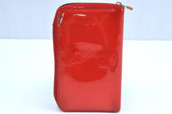 Authentic Louis Vuitton Vernis Eldridge Long Wallet Purse Red LV Junk K4083 Online Sale