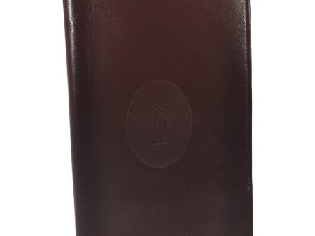 Authentic Cartier Must de Cartier Long Wallet Purse Leather Bordeaux Red 3189I Online Hot Sale