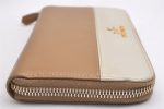 Authentic PRADA Saffiano Leather Round Zip Long Wallet Purse 1M0506 Brown 2365I Discount