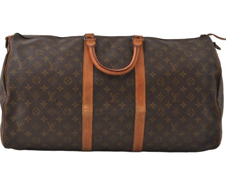 Auth Louis Vuitton Monogram Keepall Bandouliere 55 Old Model Boston Bag 5618I Online Sale