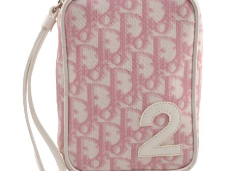 Authentic Christian Dior Trotter No.2 Vintage Pouch Purse PVC Leather Pink 3168I Sale