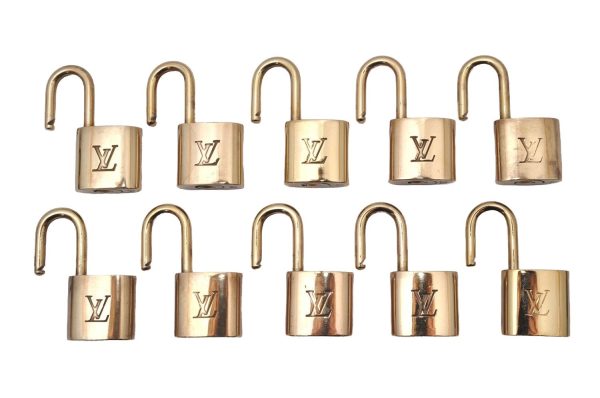 Authentic Louis Vuitton Padlock Gold 10Set LV 3643I on Sale