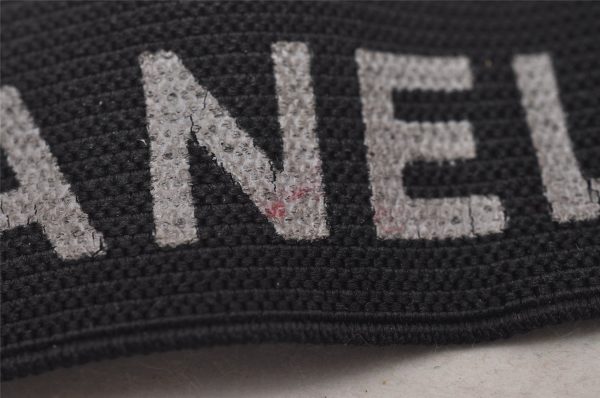 Authentic CHANEL Vintage Logo Arm Band Rubber Black 2762I Hot on Sale