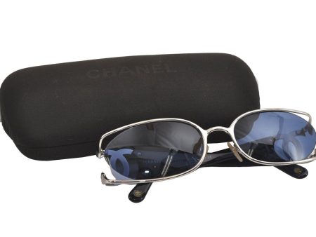 Authentic CHANEL Vintage Sunglasses CoCo Mark Plastic 4023 Blue 4571I Sale