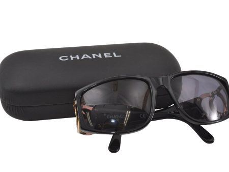 Authentic CHANEL Sunglasses CC Logos CoCo Mark Plastic 02461 Black 2299I For Sale