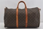 Auth Louis Vuitton Monogram Keepall Bandouliere 50 Boston Bag Old Model LV 0777I For Cheap