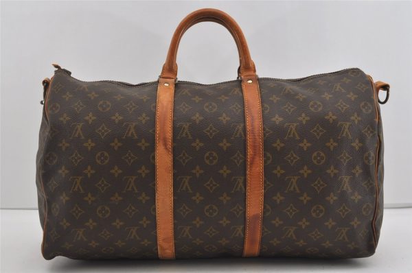 Auth Louis Vuitton Monogram Keepall Bandouliere 50 Boston Bag Old Model LV 0777I For Cheap