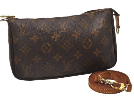 Authentic Louis Vuitton Monogram Pochette Accessoires Shoulder Cross Pouch 4490I Online now