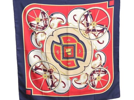 Authentic HERMES Carre 90 Scarf  Washington Carriage  Silk Navy Blue K1083 For Cheap