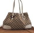 Auth GUCCI Web Sherry Line Princy Tote Bag GG Canvas Leather 163805 Brown 2217I Supply