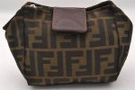 Authentic FENDI Zucca Vintage Pouch Purse Nylon Leather Brown Black 2732I Online