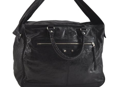 Authentic BALENCIAGA Classic Bridge 2Way Boston Bag Leather 272408 Black 1292I For Discount