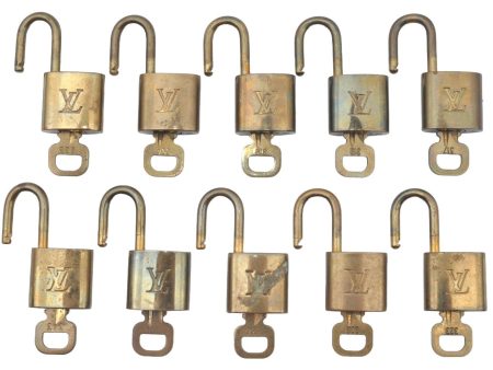 Authentic Louis Vuitton Padlock & Keys 10Set LV K6187 Sale