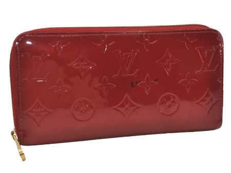 Authentic Louis Vuitton Vernis Zippy Wallet Long Purse Red M91981 LV 2268I For Discount