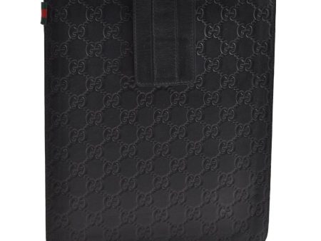 Authentic GUCCI Guccissima GG Leather iPad Tablet Case 256575 Black 5316I Hot on Sale