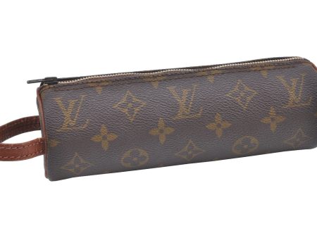 Authentic Louis Vuitton Monogram Trousse Ronde Pen Case Pouch Old Model LV K5312 Hot on Sale