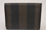 Auth FENDI Zucca Pequin Wallet Key Case Canvas PVC Leather Brown 2Set 2427I Online