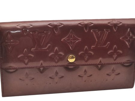 Authentic Louis Vuitton Vernis Portefeuille Sarah Wallet Purple M93577 LV 1076I Online