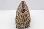 Authentic FENDI Zucchino Cosmetic Pouch Purse Canvas Leather Brown 2464I Cheap