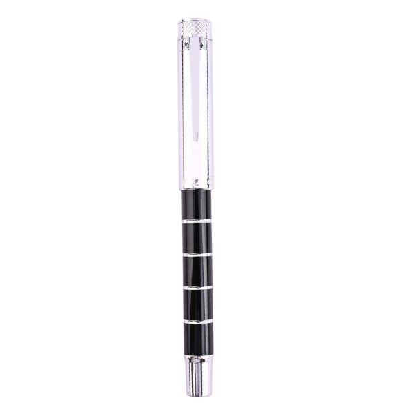 Intellio FDR Fountain Pen - Black Silver Rings CT Hot on Sale