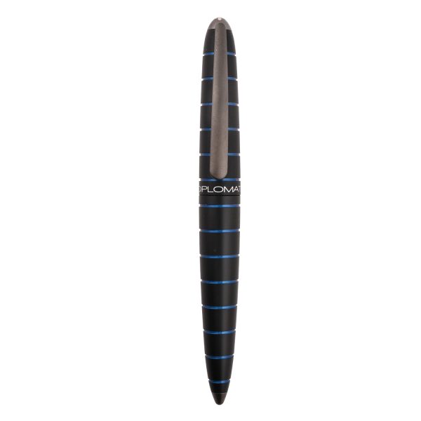 Diplomat Elox 14K Gold Fountain Pen - Ring Black Blue For Discount