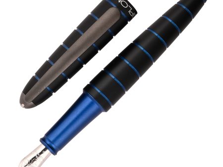 Diplomat Elox 14K Gold Fountain Pen - Ring Black Blue For Discount