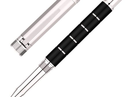 Intellio FDR Roller Ball Pen - Black Silver Rings CT For Sale