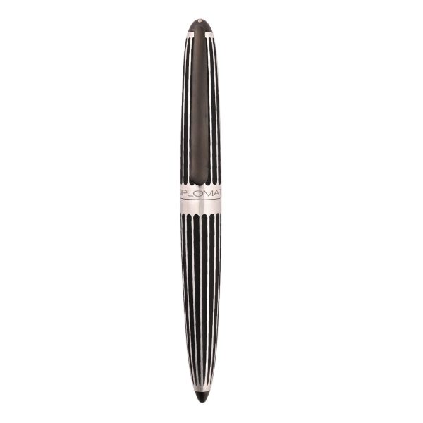 Diplomat Aero 14K Gold Fountain Pen - Stripes Black Supply