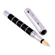 Intellio FDR Fountain Pen - Black Silver Rings CT Hot on Sale