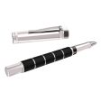 Intellio FDR Roller Ball Pen - Black Silver Rings CT For Sale